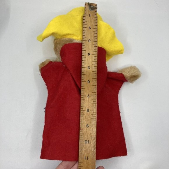 Vintage Paddington Bear  Hand Puppet Plush Sears Red Coat and Yellow Hat - Picture 5 of 10